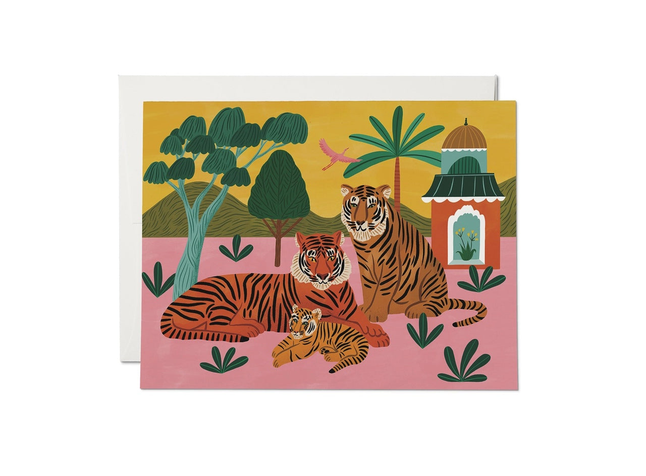 Red Cap Cards - Greeting Card - Tiger Family
