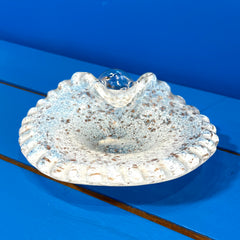Vintage Gold and White Glass Dish