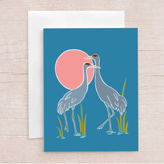 Jen Fox - Sandhill Cranes Pair Card