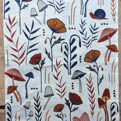 Jen Fox - Mushroom Forest Linen Tea Towel