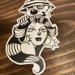 Doms Sticker-girl with skull