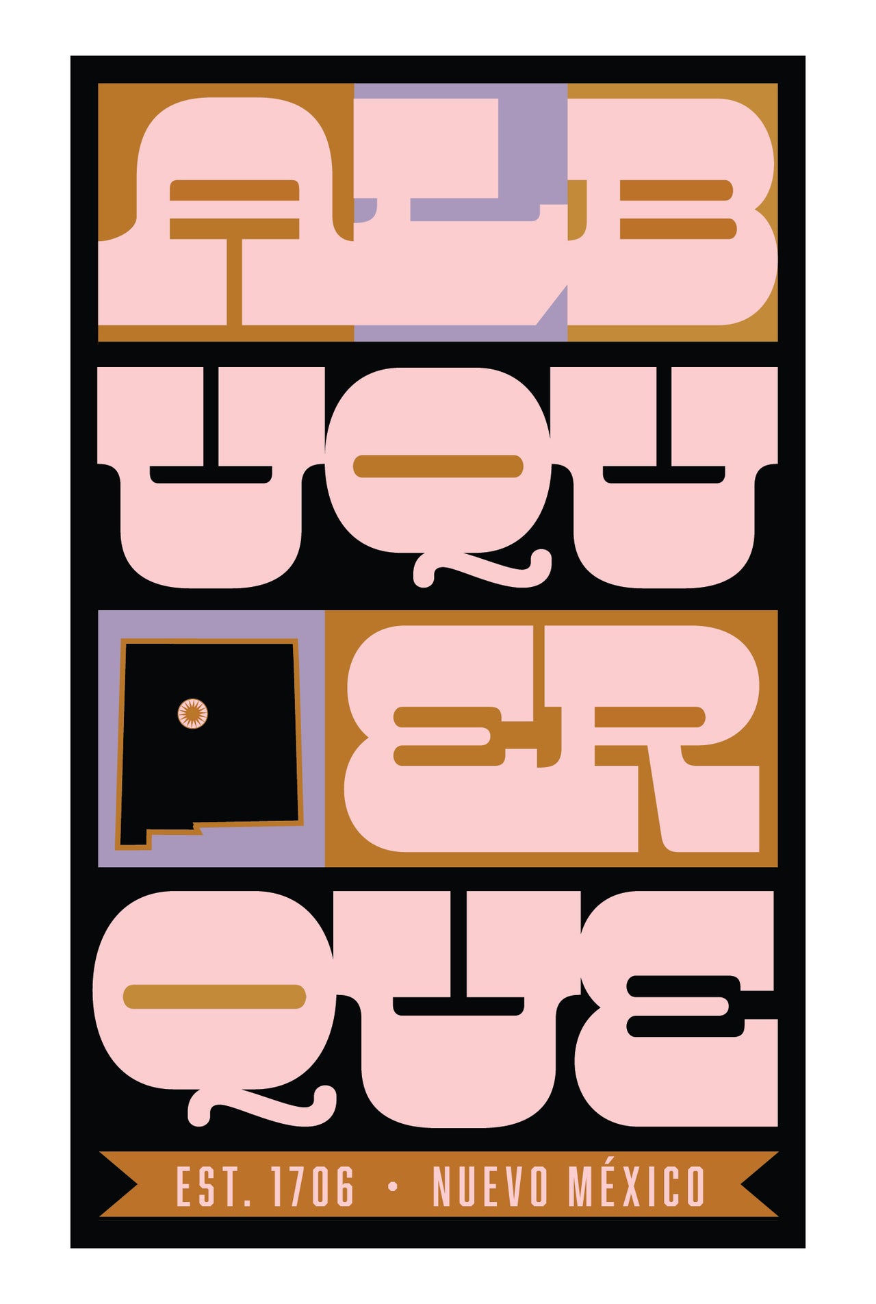 Albuquerque Collage Postcards - Pink
