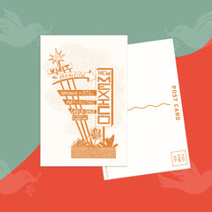 New Mexico Vintage Sign Postcard - Orange