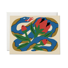 Snake and Rose Greeting Card : Single