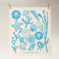 Kei & Molly - Sponge Cloth - Shells (Turquoise)