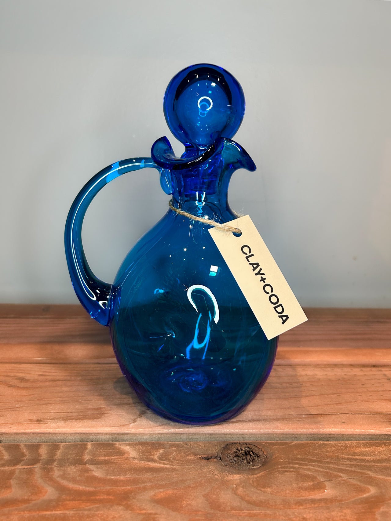 Clay + Coda - Vintage Mid-Century-Modern Blue Pitcher (128)