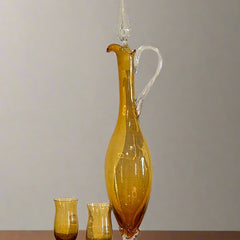 Clay + Coda - Vintage Mid Century Modern Amber Decanter Set by Empoli, Italy (131)
