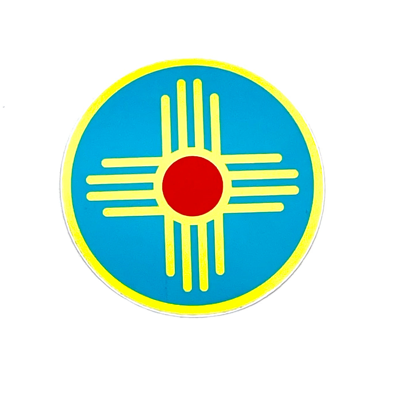 Zia Red Center on Turquoise Circle- Small