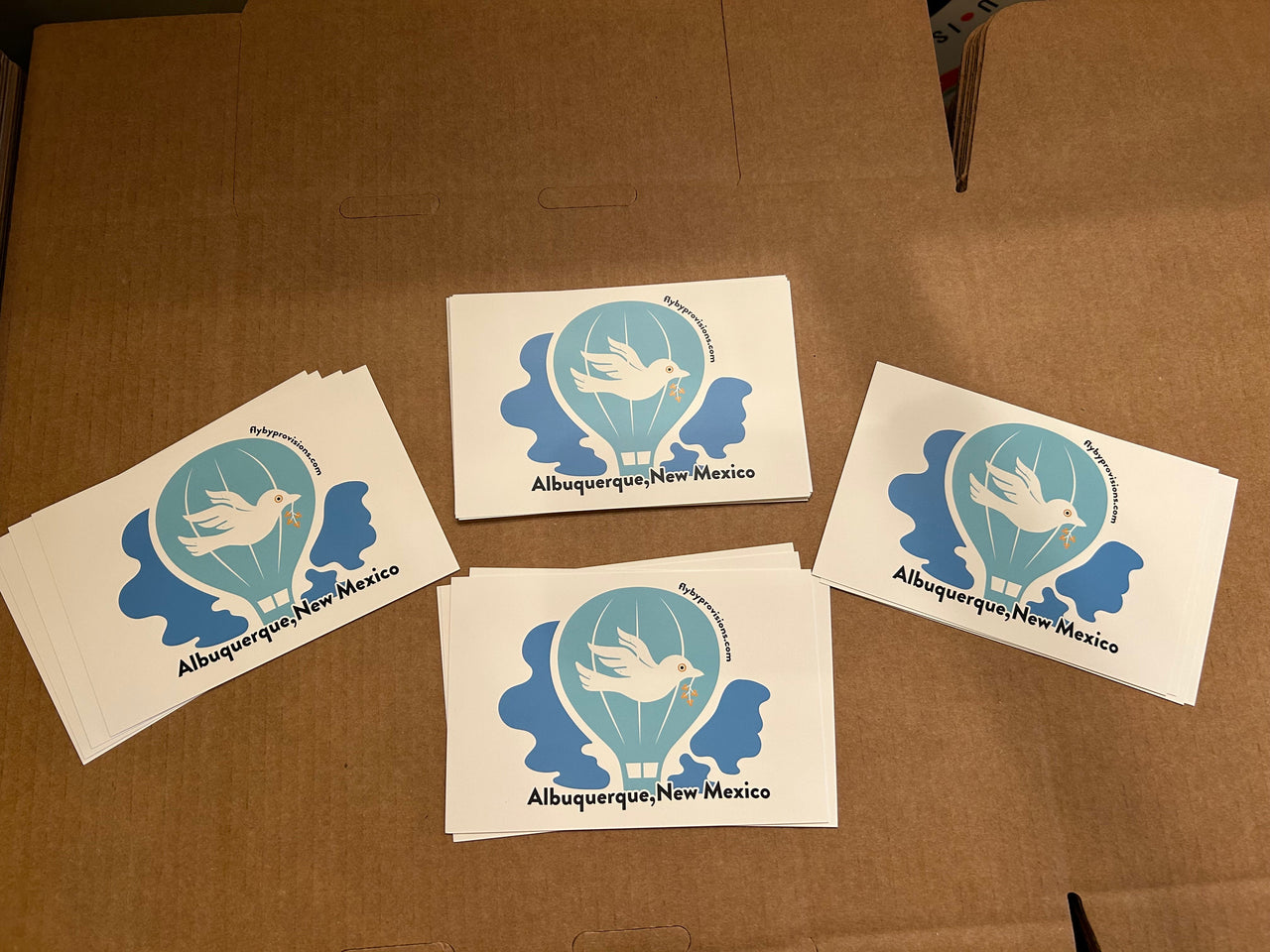 Flyby Provisions - Balloon Postcard