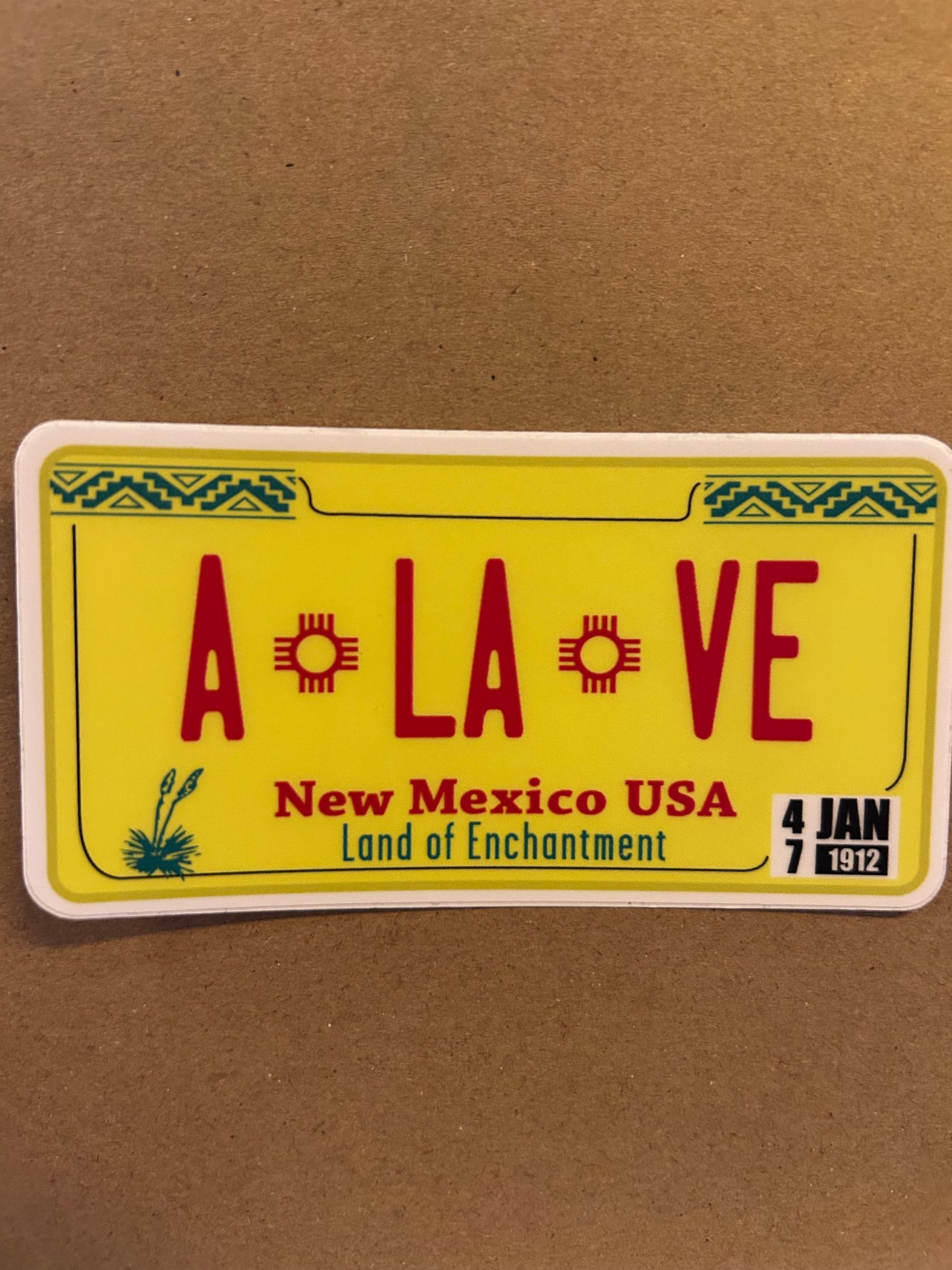 Metal the Brand - Sticker - A La Ve Yellow NM License Plate