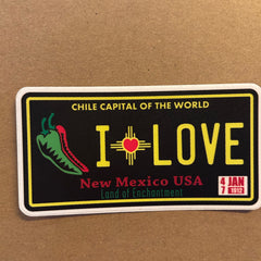 Metal the Brand - Sticker - I Love New Mexico License Plate (Black & Yellow)