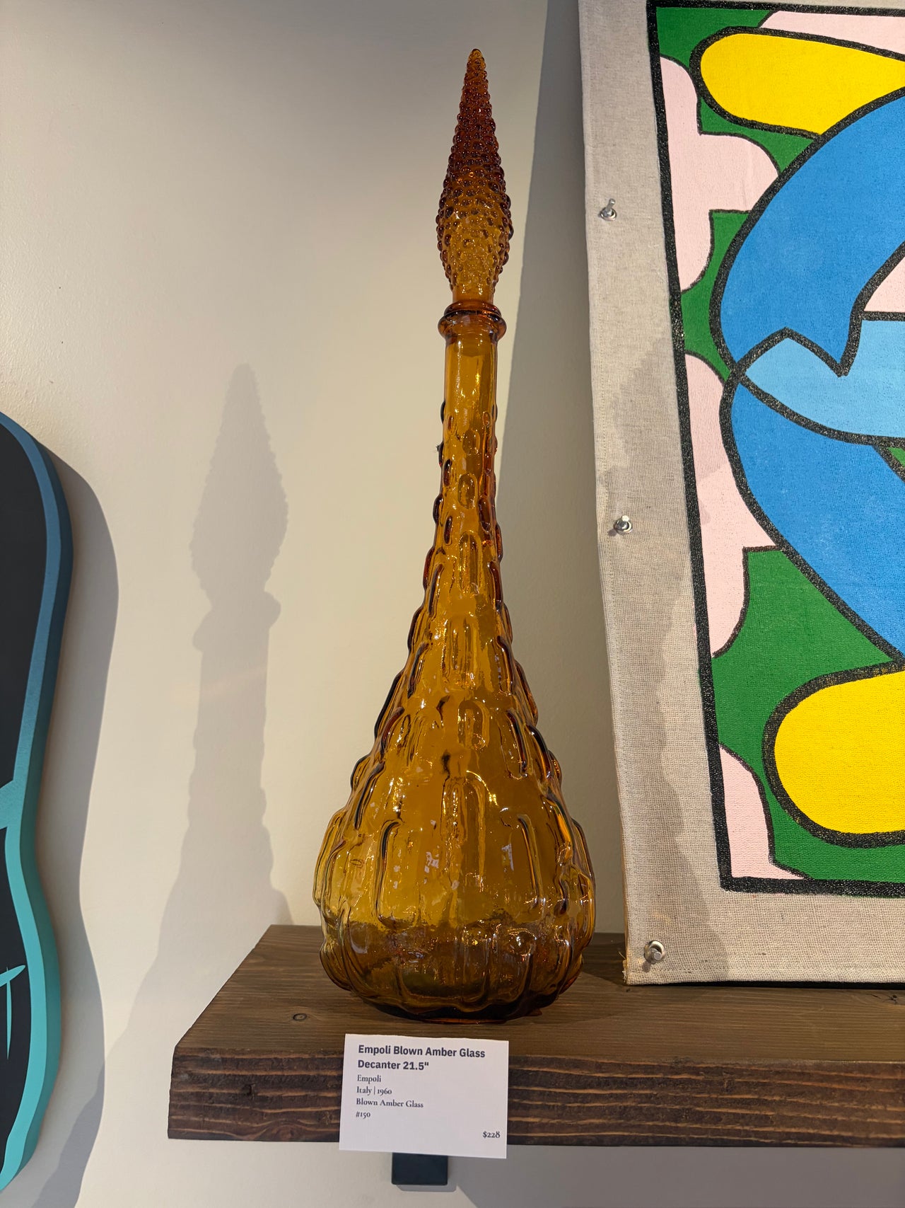 Empoli Blown Amber Glass Decanter #150