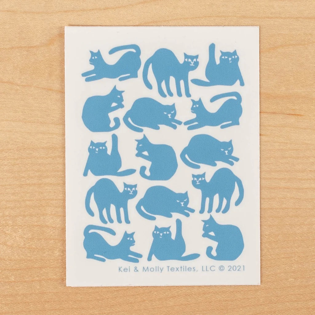 Kei & Molly - Cats Sticker - Blue