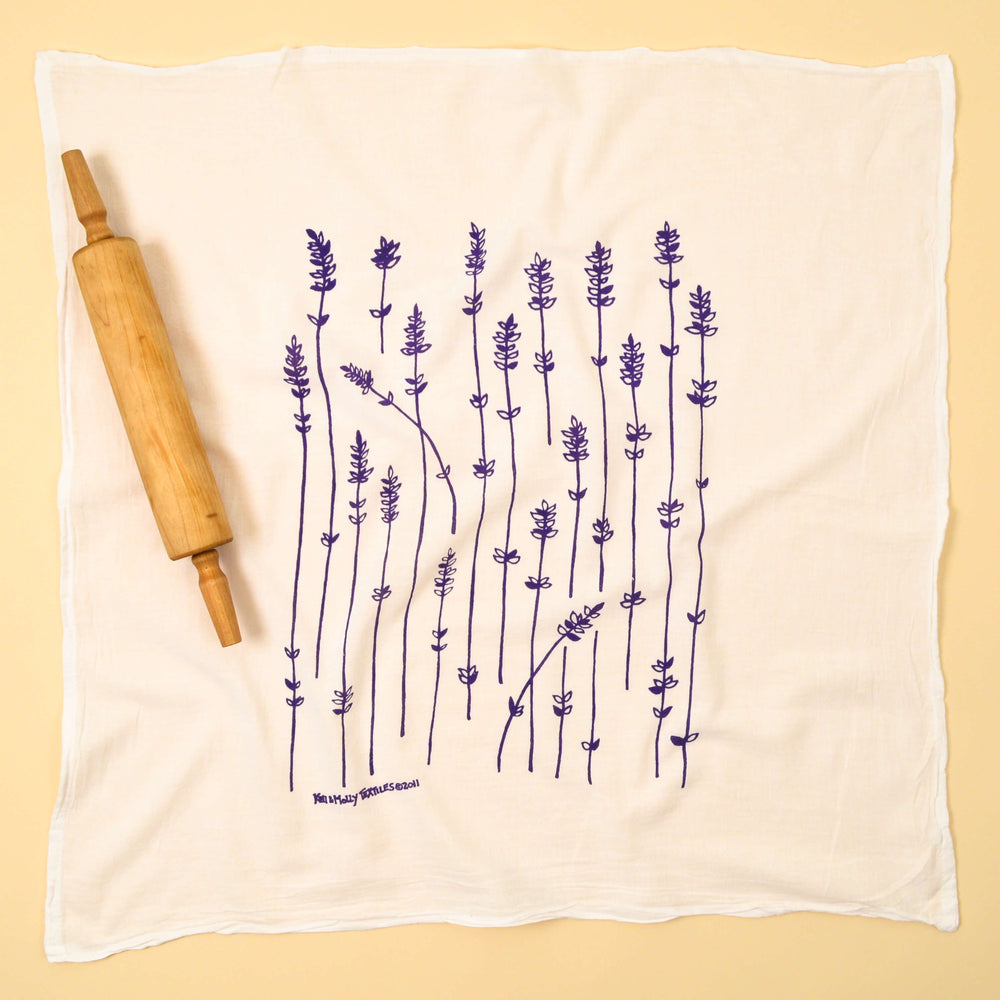 Kei & Molly - Tea Towel - Lavender Sprigs (Purple)