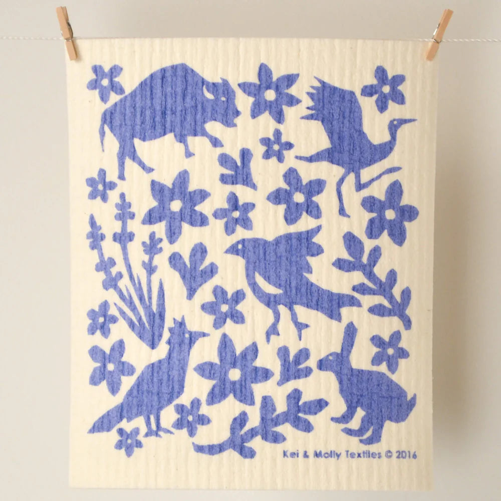 Kei & Molly - Sponge Cloth - Buffalo & Friends (Steel Blue)