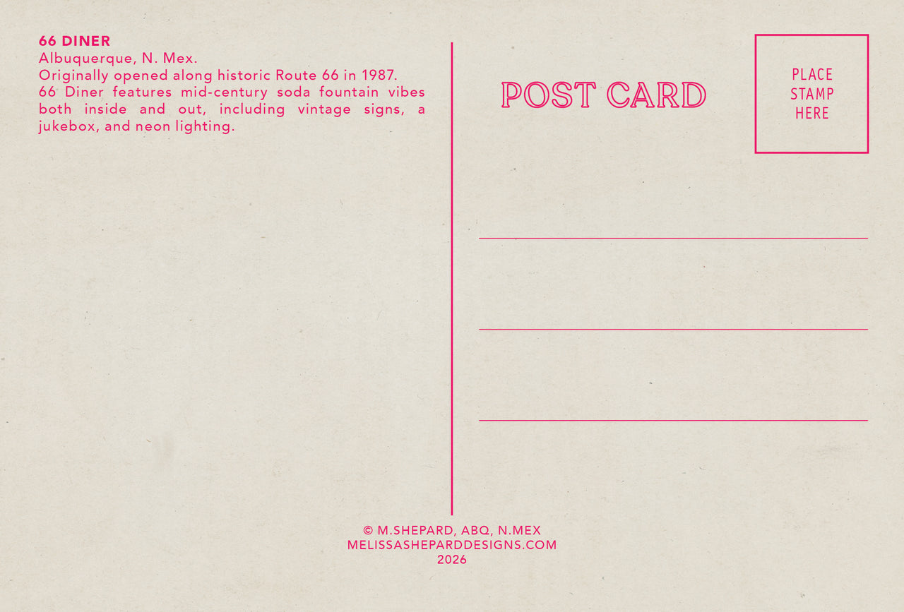 Route 66 Postcard - Melissa Shepard - 66 Diner