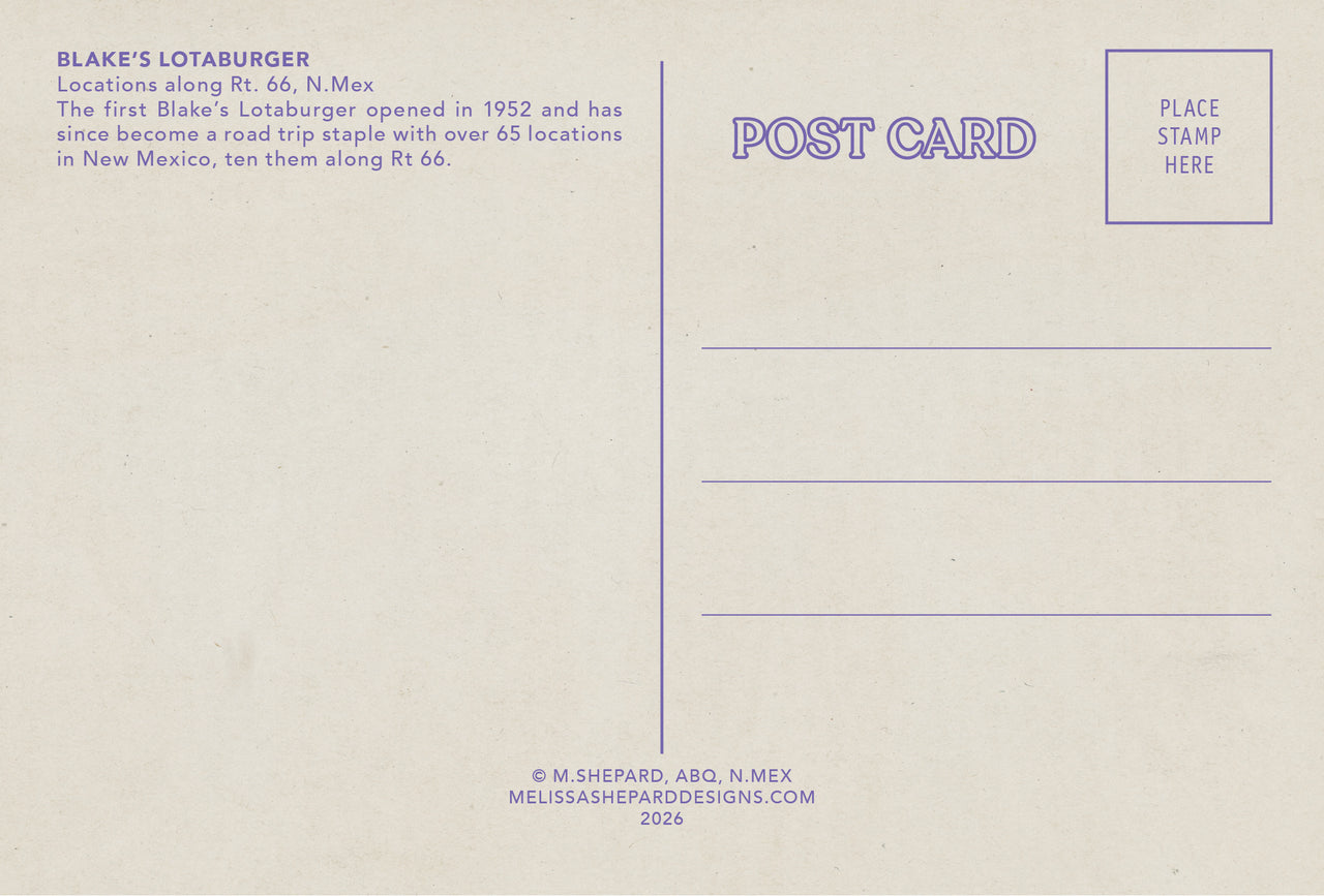 Route 66 Postcard - Melissa Shepard - Blake’s Lotaburger