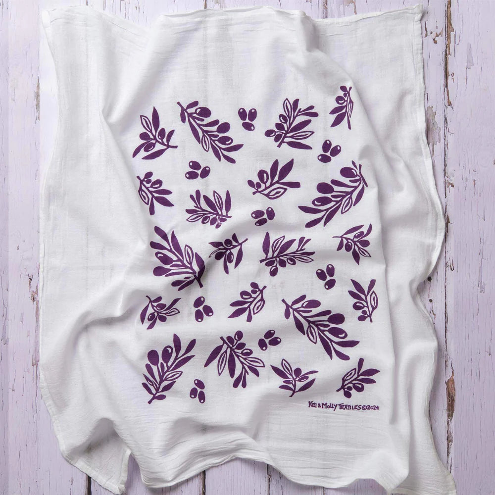 Kei & Molly - Tea Towel - Olives (grape)