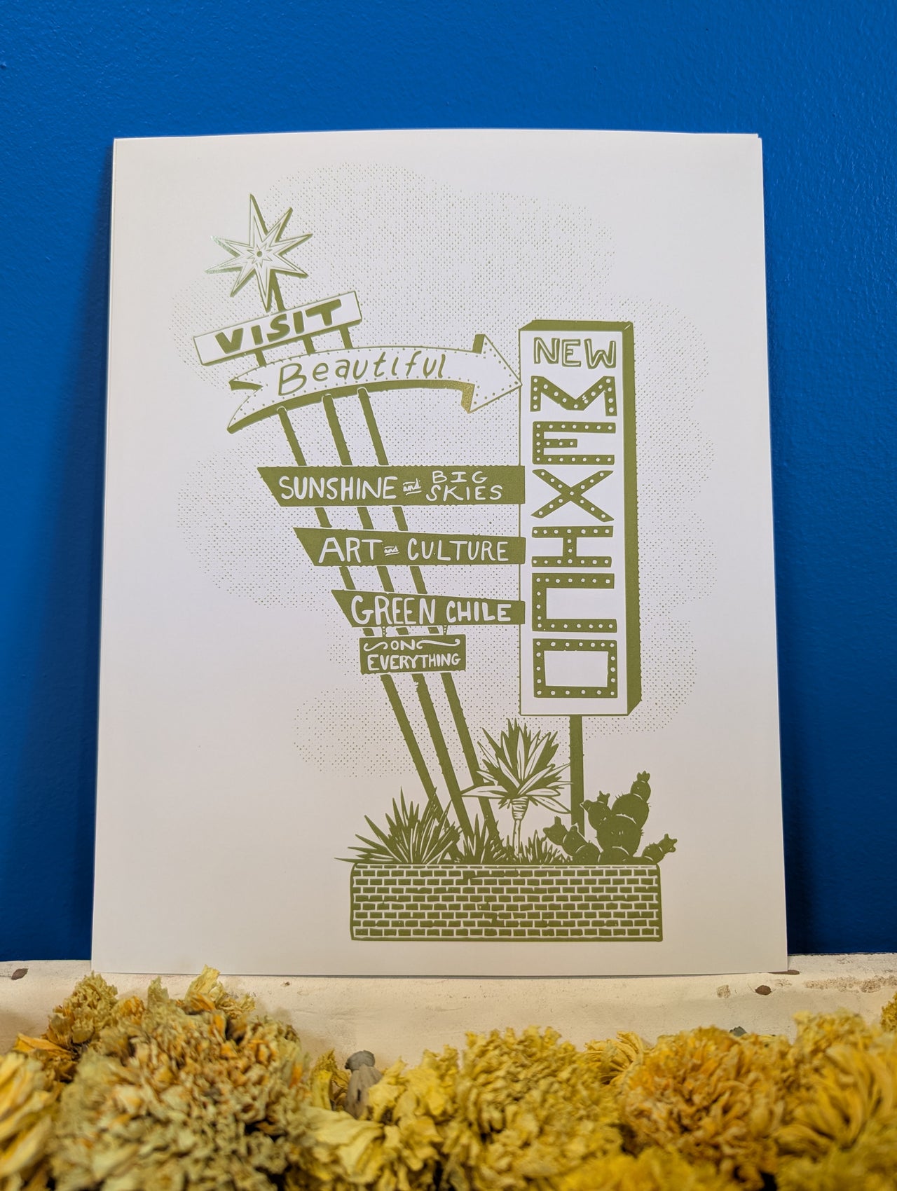 New Mexico Vintage Sign Print - 8”x10” (Green)