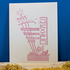New Mexico Vintage Sign Print - 8”x10” (Pink)