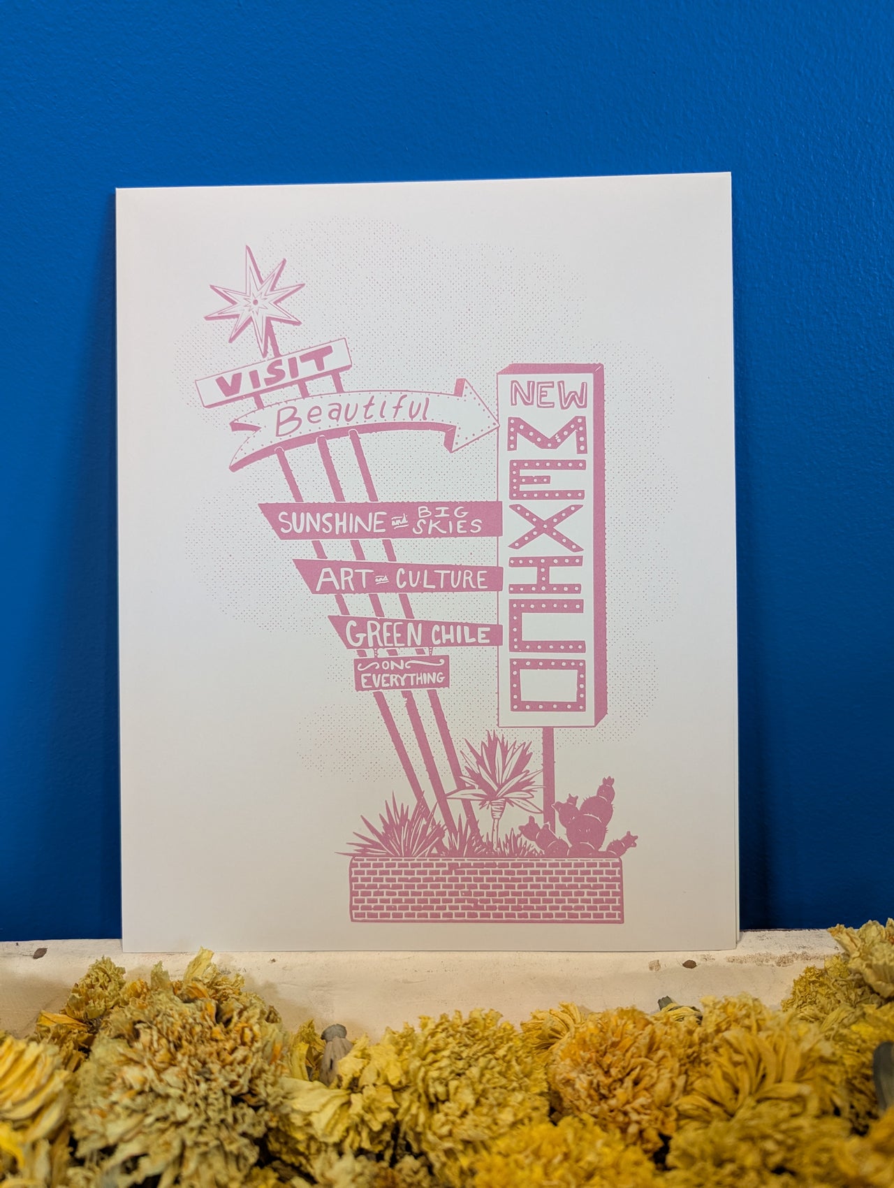 New Mexico Vintage Sign Print - 8”x10” (Pink)