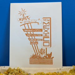 New Mexico Vintage Sign Print - 8”x10” (Orange)