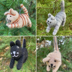 SALE - Winding Road - Felt Ornaments - Assorted Cats