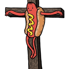 JESHAKA - Sticker - Hot Dog on a Cross