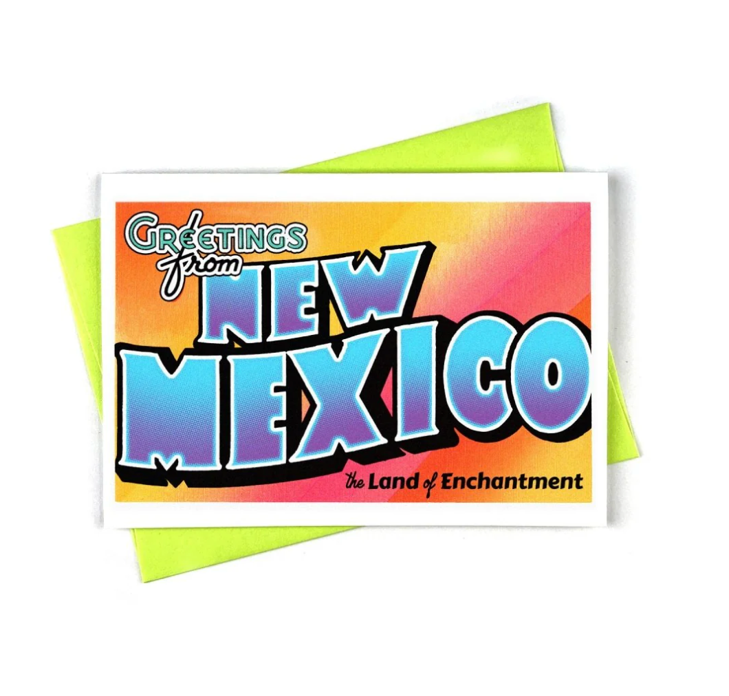 Greetings From New Mexico- Risograph Greeting Card