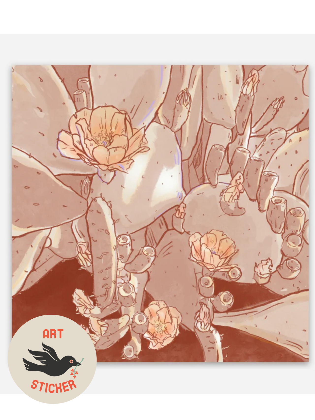 Fenn Fire Studio - Sticker - Peachy Prickly Pear