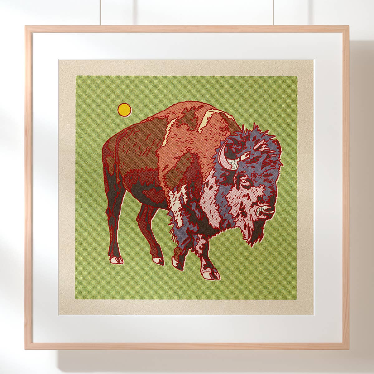 Caroline Clark - Bison/Buffalo Print (12" x 12")