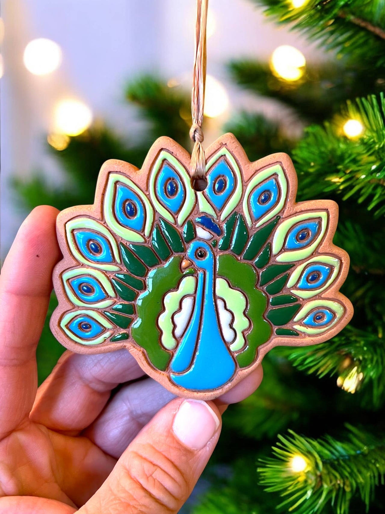 Peacock Artisanally Crafted Ornament: Purple