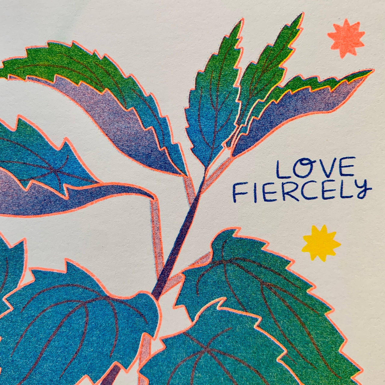 We Can Know Like Nettles - Risograph Art  Print