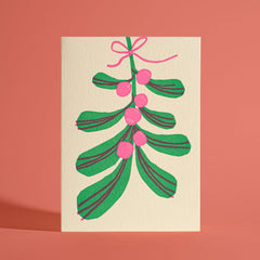 Mistletoe Letterpress Greeting Card