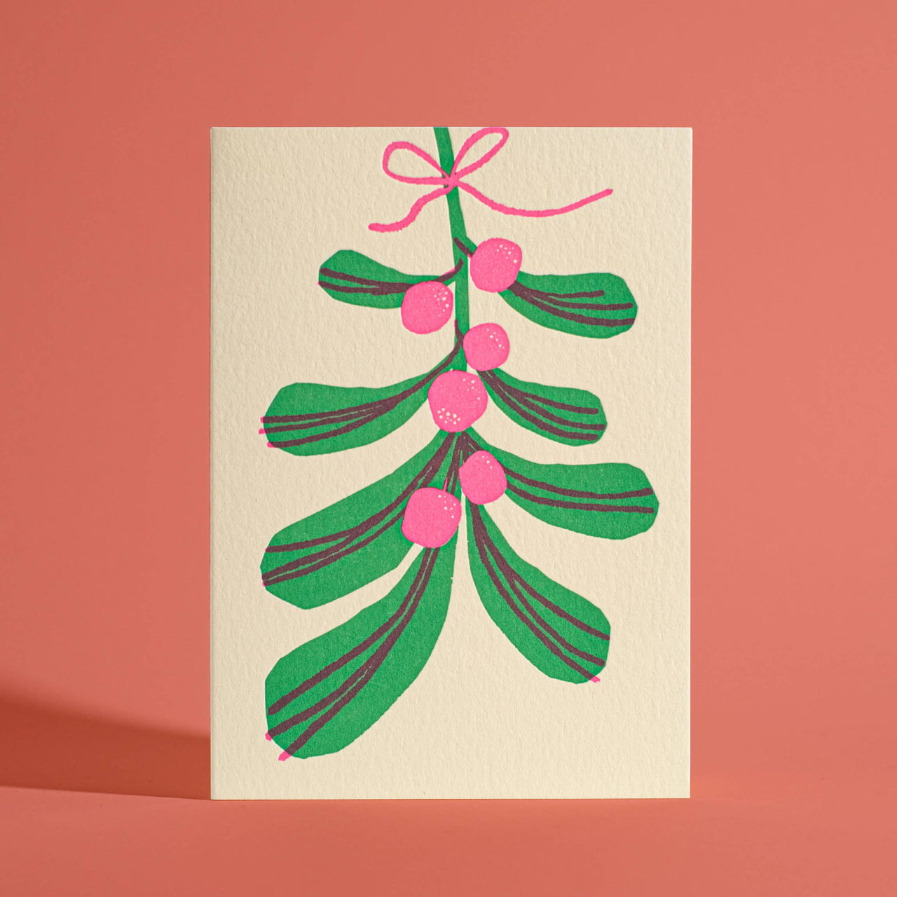 Mistletoe Letterpress Greeting Card