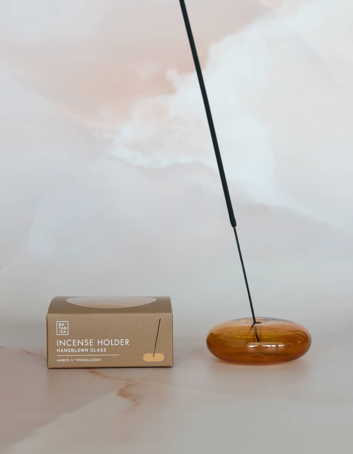 Glass Bubble Incense Holder : White Milk Glass