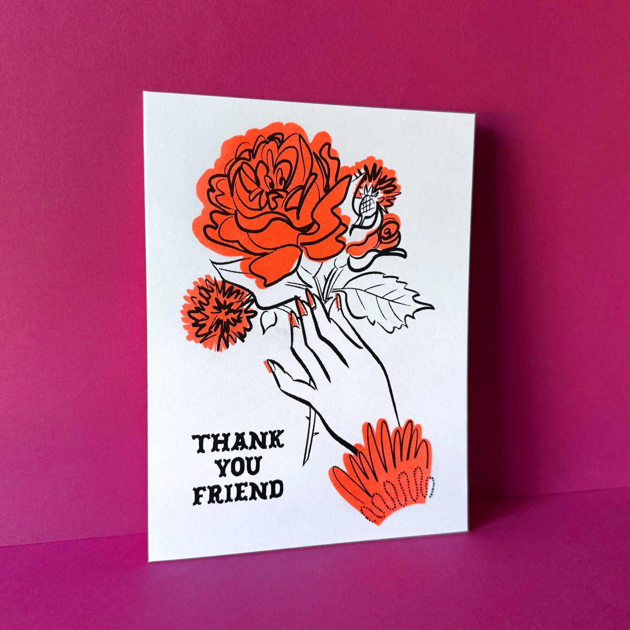 Thank you Friend - Risograph Greeting Card