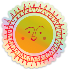 Retro Sun - Holographic Vinyl Sticker