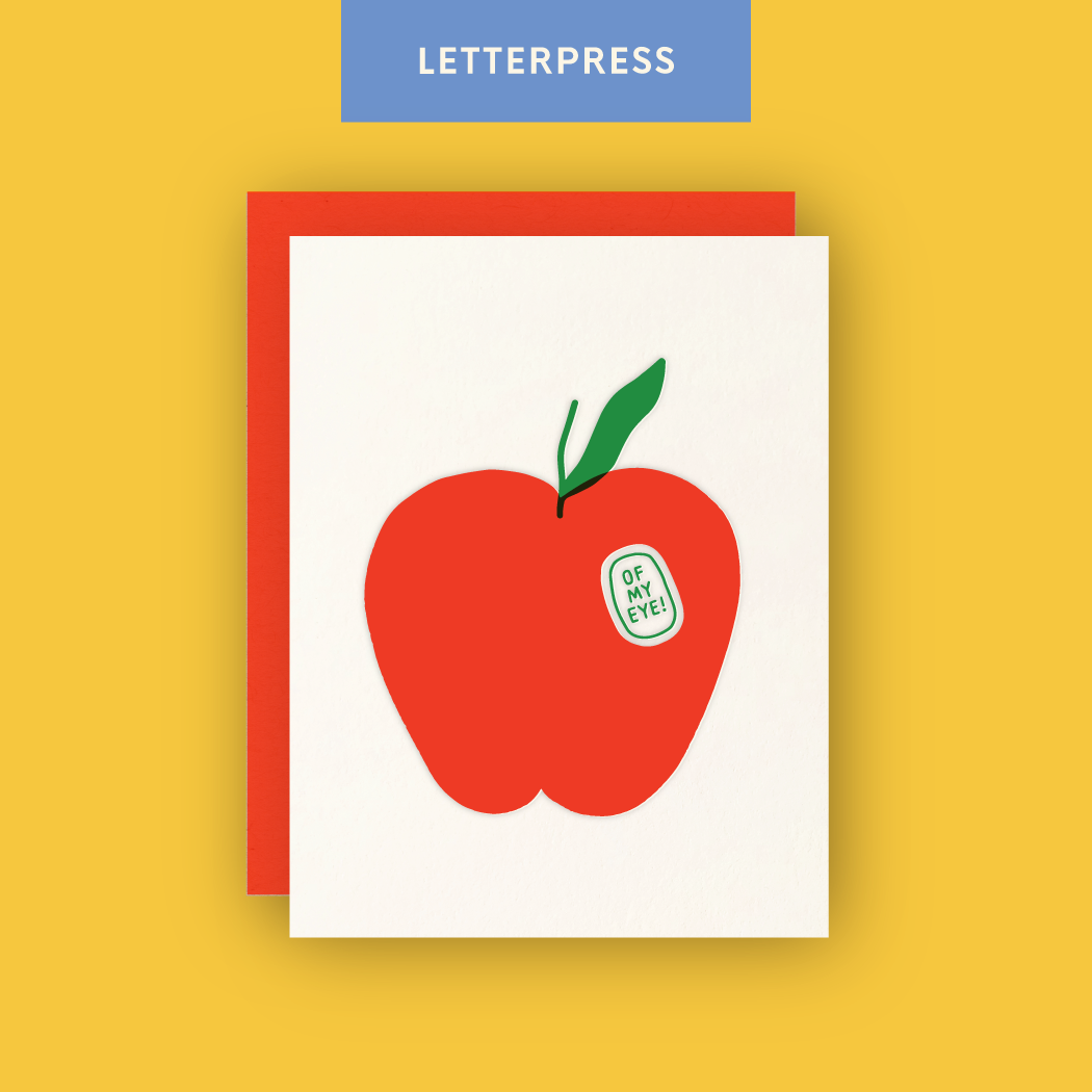 Apple of My Eye Letterpress Greeting Card