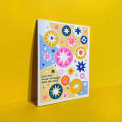 Magic and Stardust- Cute Risograph Greeting Card