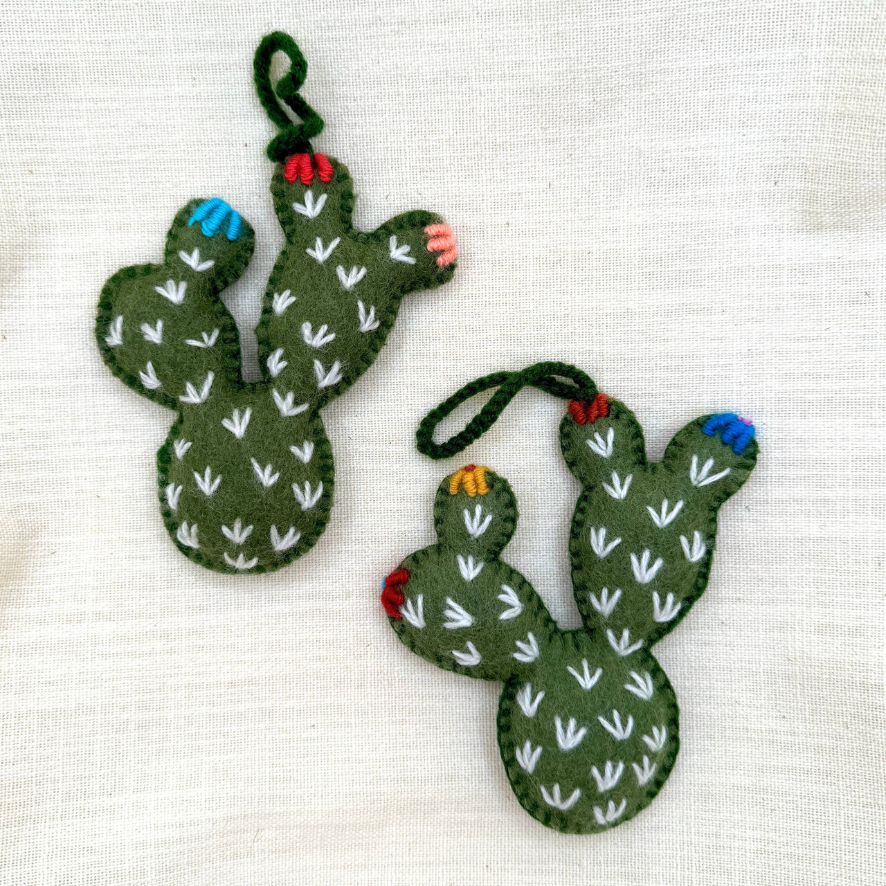 Wool Nopal Cactus Ornament,Peru (WNOP)