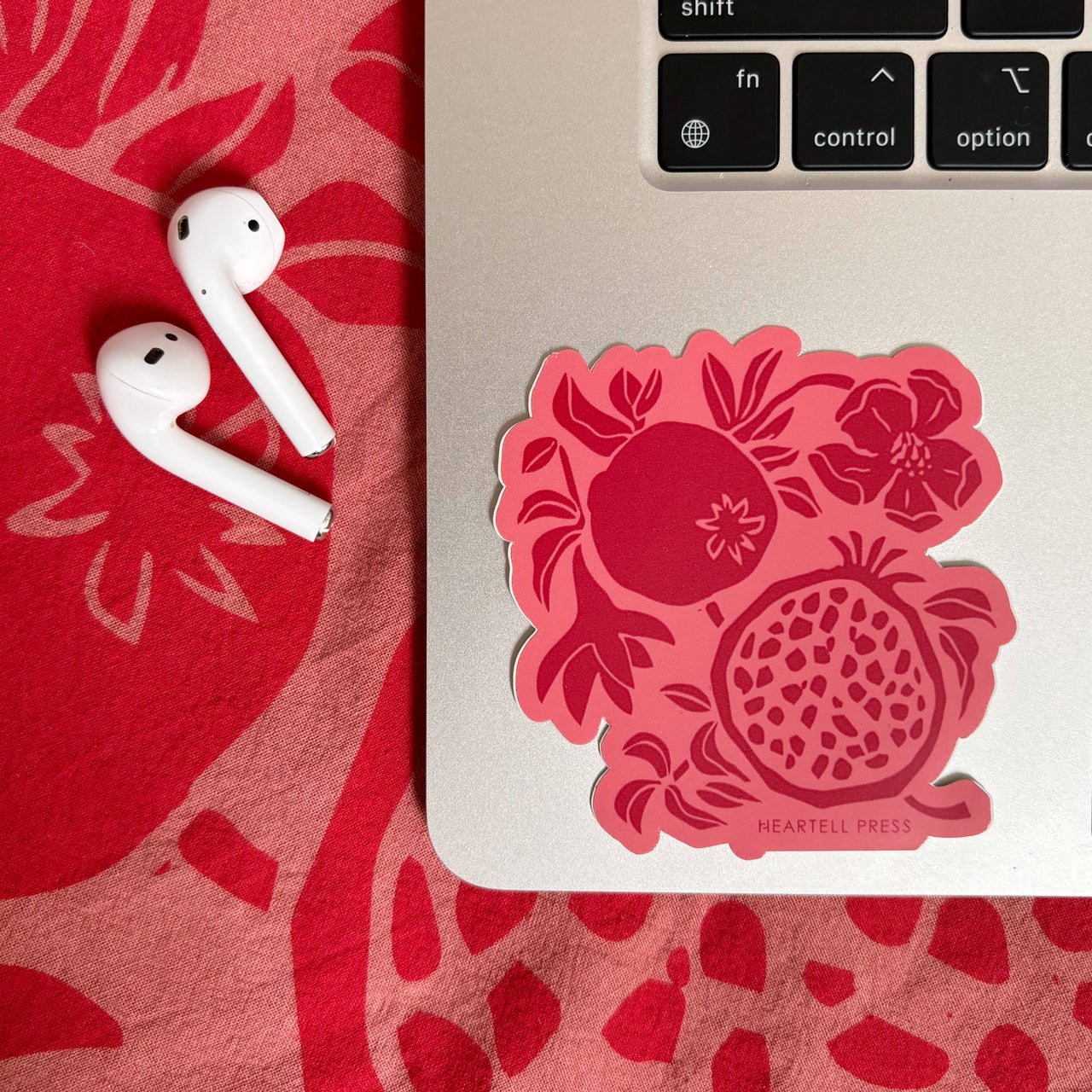 Eco Friendly Pomegranate Die Cut Sticker