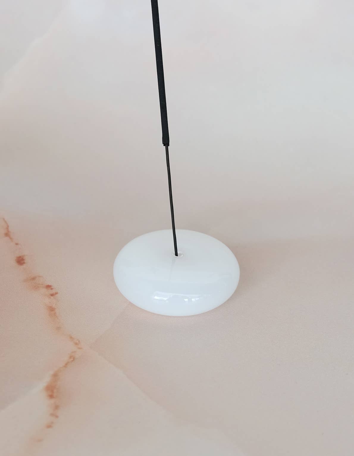 Glass Bubble Incense Holder : White Milk Glass