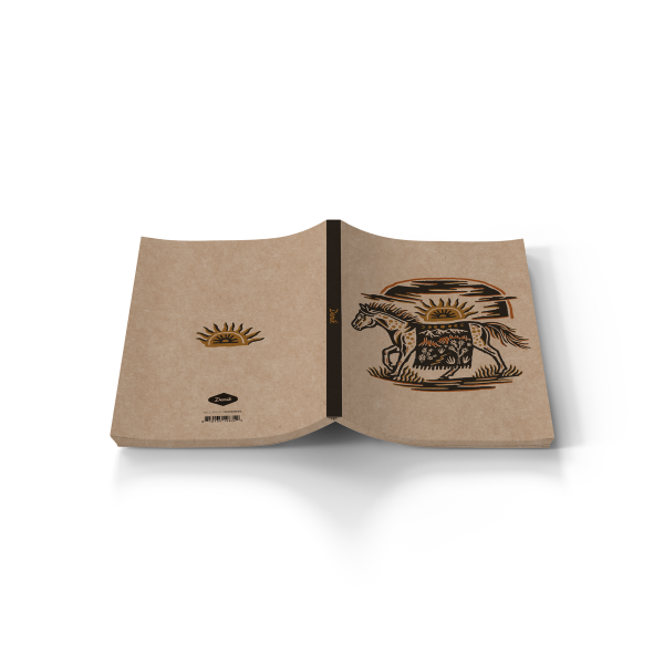 RaycoDesign Western Horse Kraft Layflat Notebook Journal