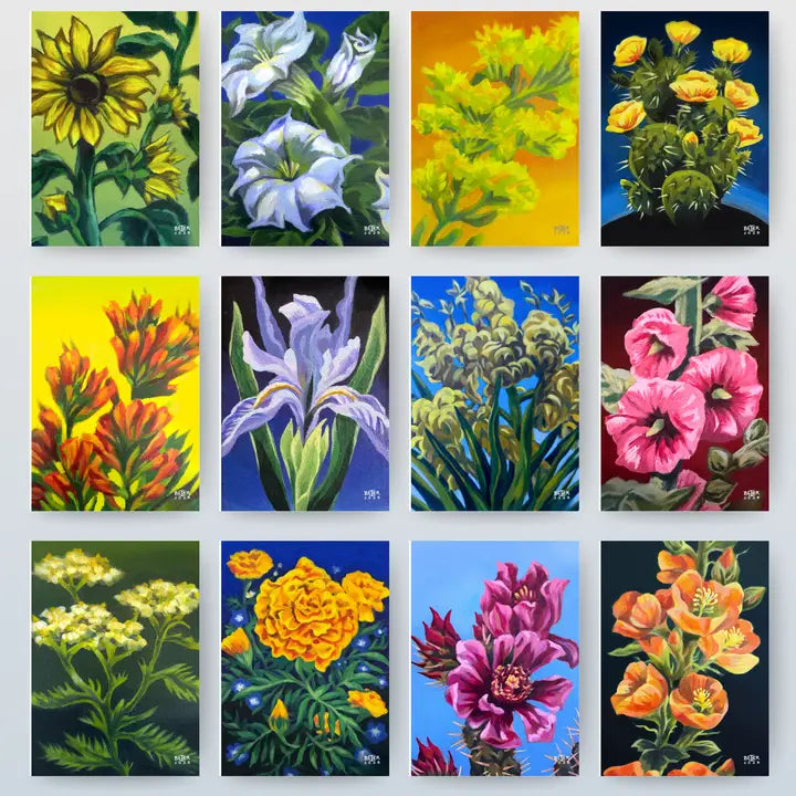 Elizabeth Beier - Painting The Southwest - Flowers Of New Mexico Greeting Card Set