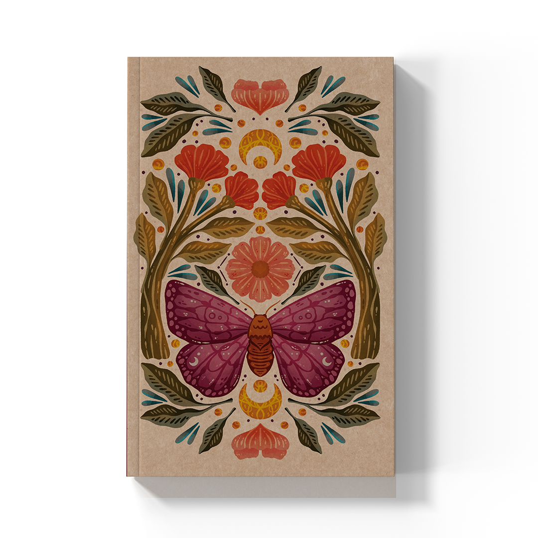 Purple Wings Kraft Layflat Notebook