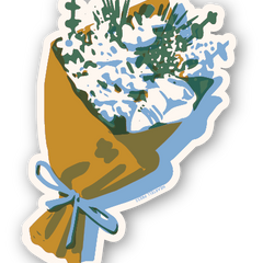 Eco Friendly Brown Paper Bouquet Die Cut Sticker