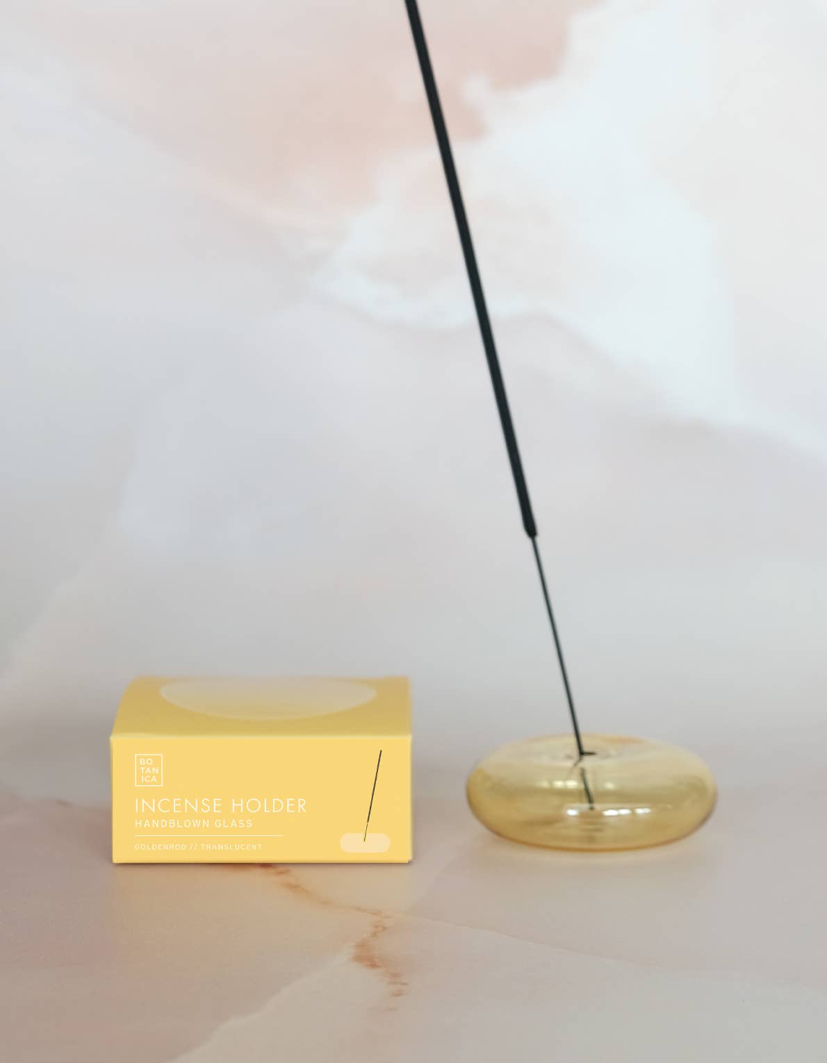 Glass Bubble Incense Holder : Amber Translucent