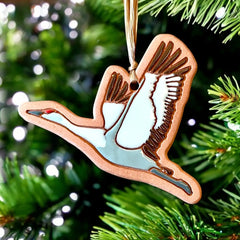 Little Clay Hen - Ornament - Flying Sandhill Crane