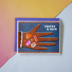 You're A Gem - Risograph Greeting Card